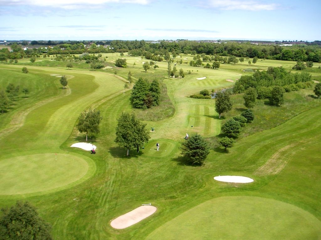 Aerial view across High Gosforth Park Golf Club