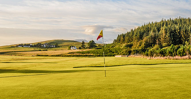 Machrie Golf Club green on the Isle of Arran